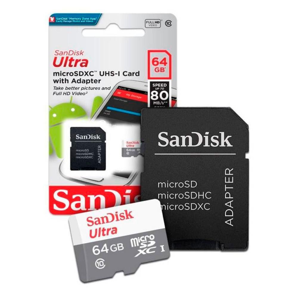 Tarjeta de Memoria Sandisk MicroSD XC Ultra 64GB Clase 10-1