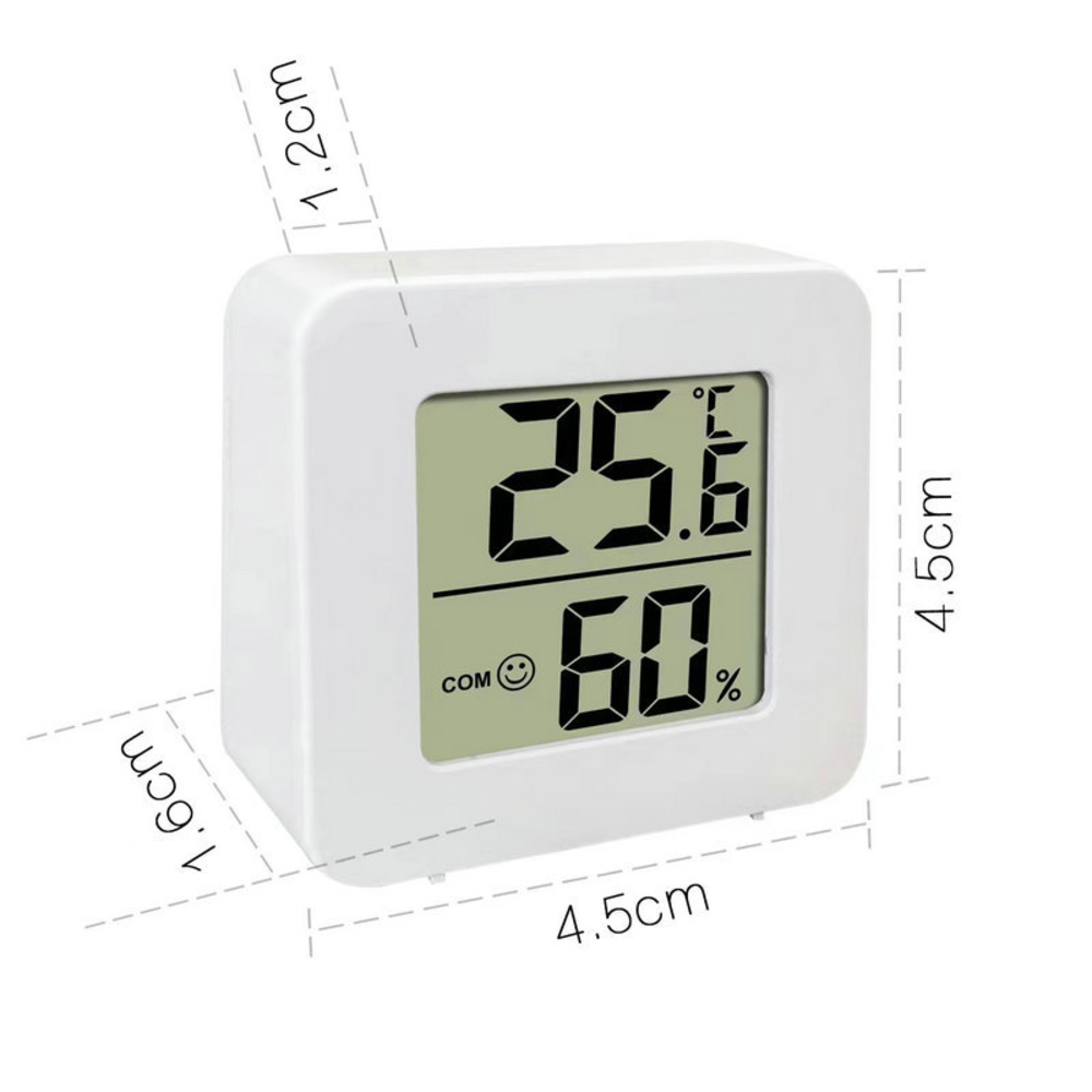 Termómetro de Interior Medidor de Humedad con Interruptor de Temperatura-0