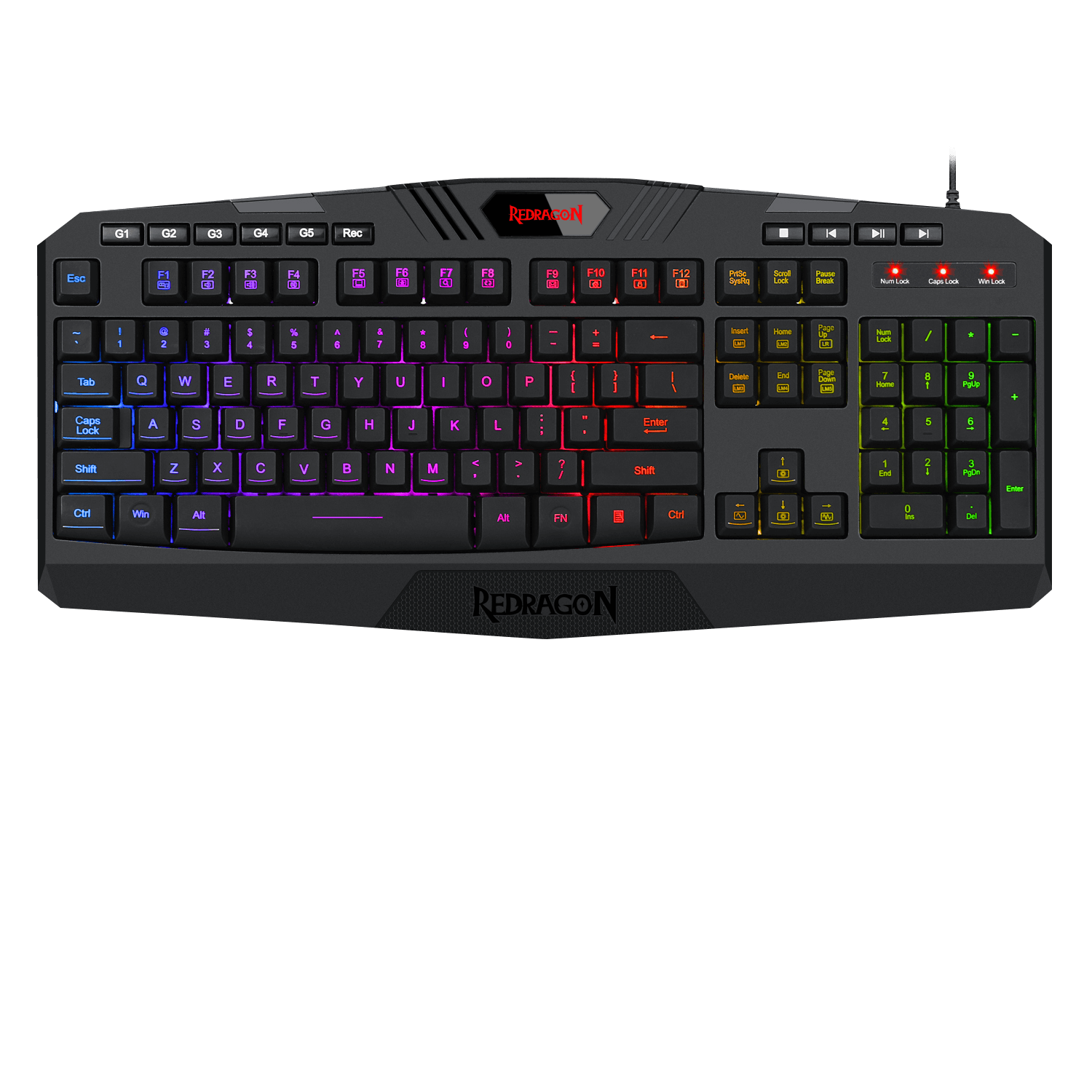 Teclado Gamer Redragon Harpe USB RGB Membrana Español-0