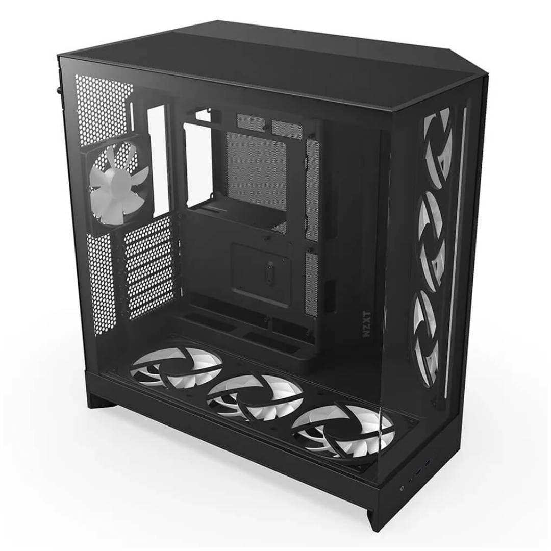 Gabinete NZXT H9 Flow RGB+ 2025 con Fans RGB y Control Black-3
