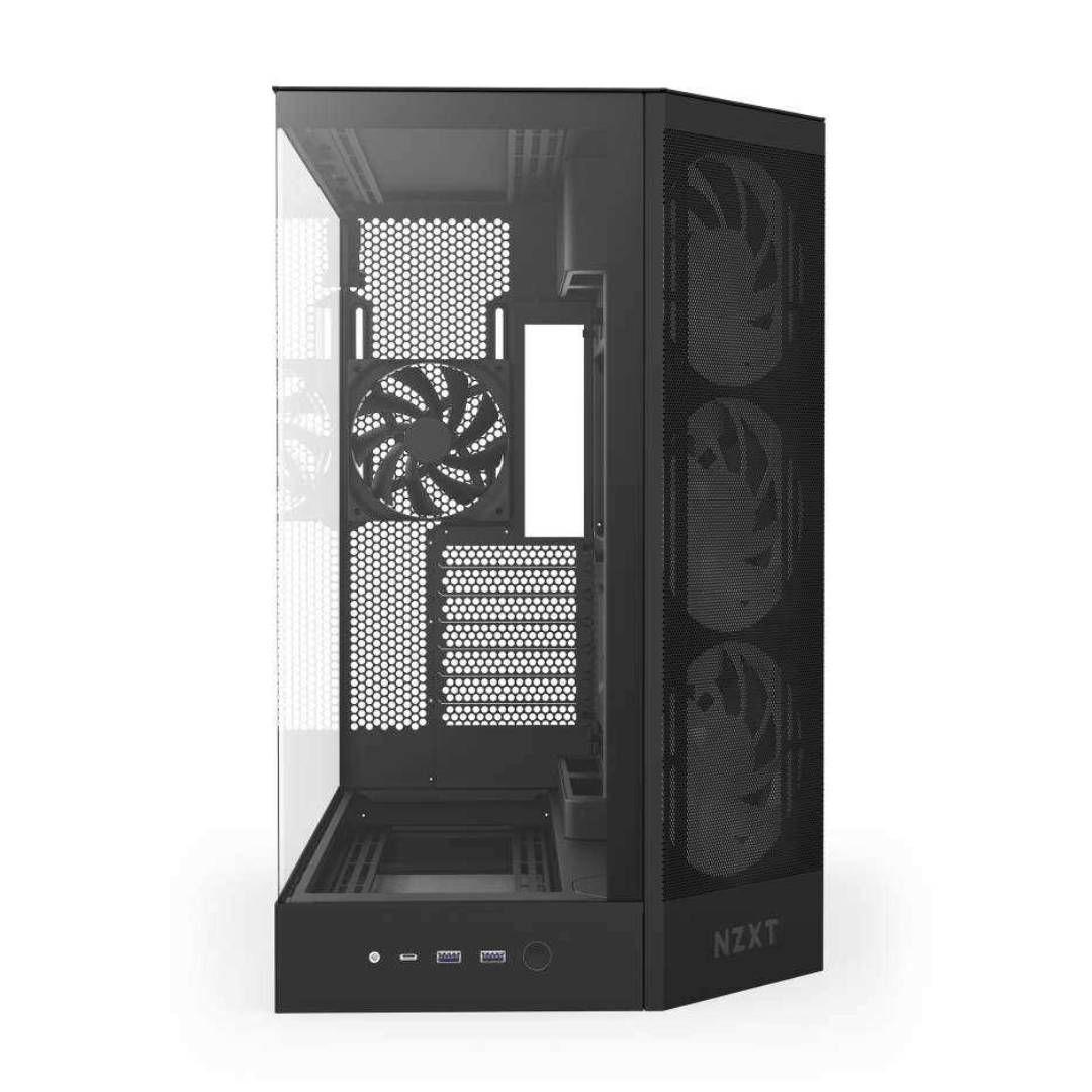 Gabinete NZXT H9 Flow RGB+ 2025 con Fans RGB y Control Black-4