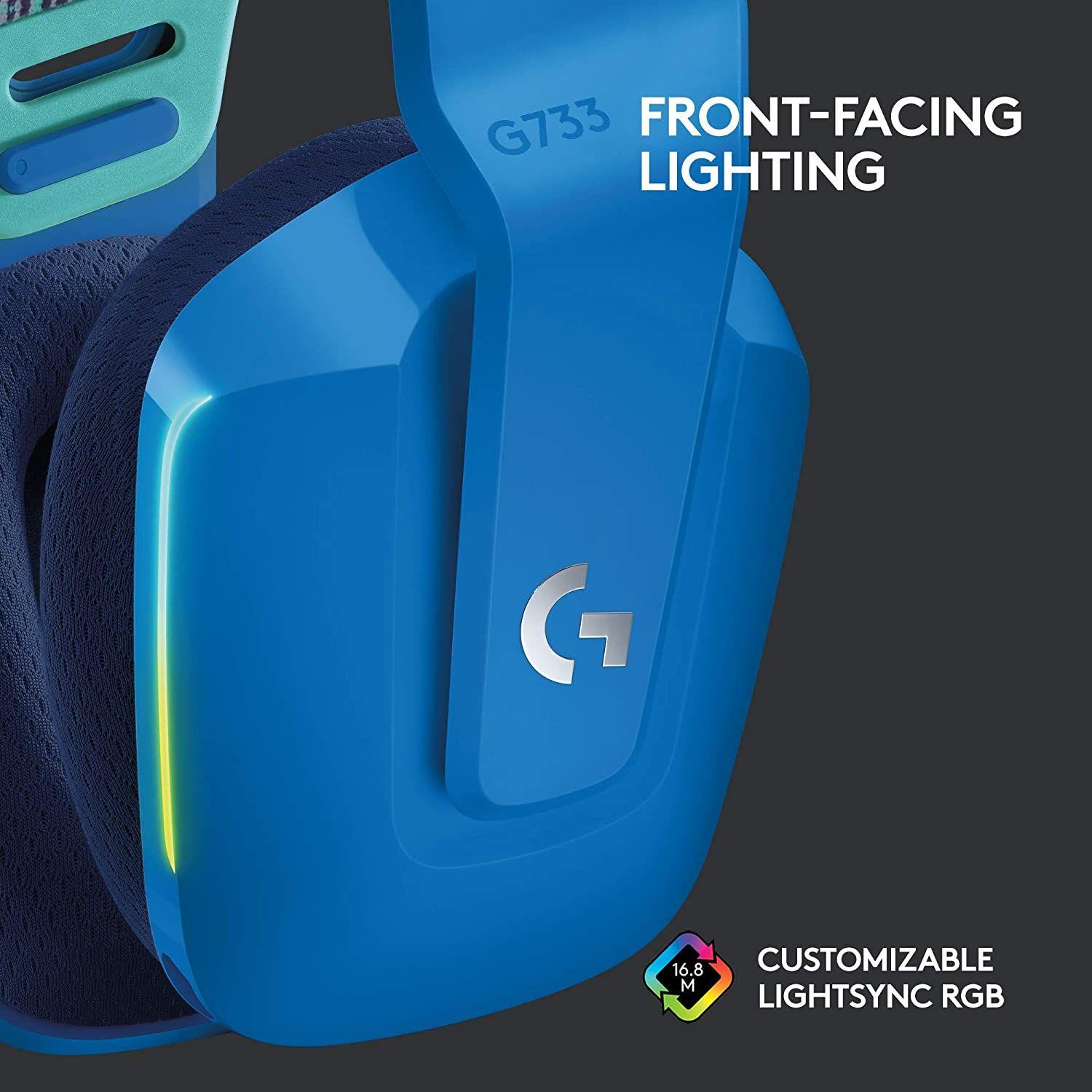 Audífonos Logitech G733 Lightspeed Inalambrico RGB Azul-2