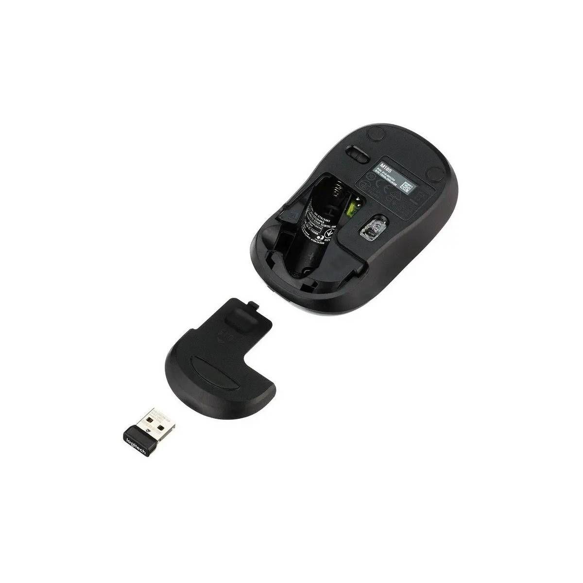 Mouse Logitech Inalambrico M185 Rojo-3