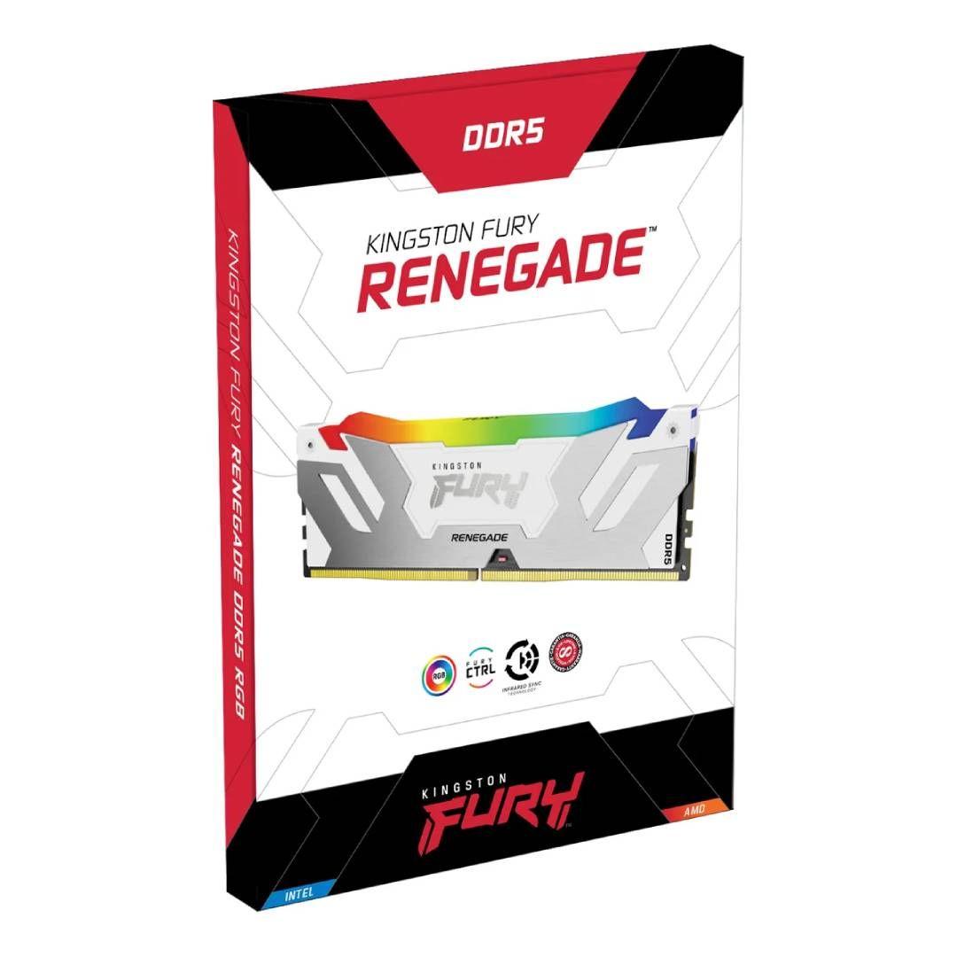 Memoria RAM Kingston Fury Renegade 16G DDR5 6400M White RGB-2