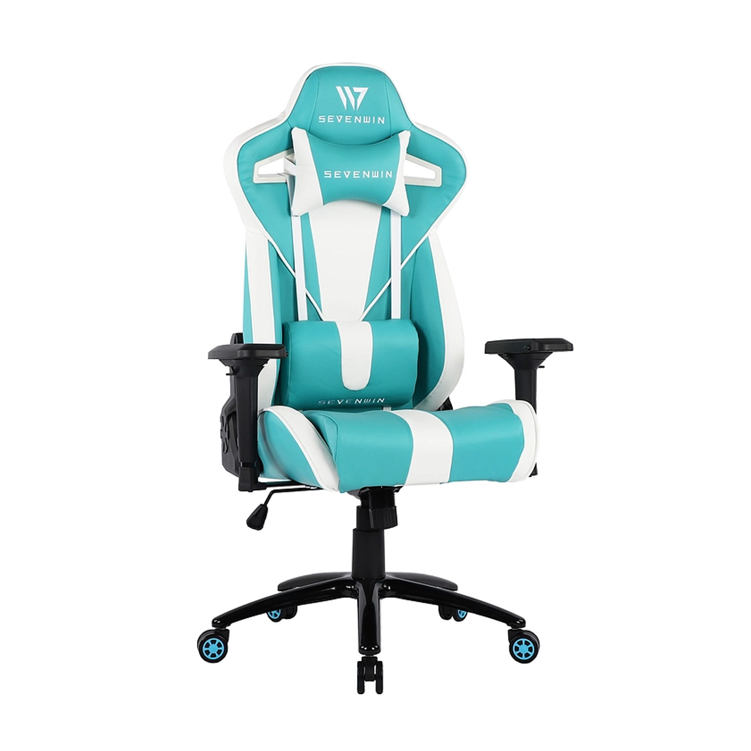 Silla Gamer Sevenwin Nova Turquesa/Blanco Apoyabrazo 3d-0