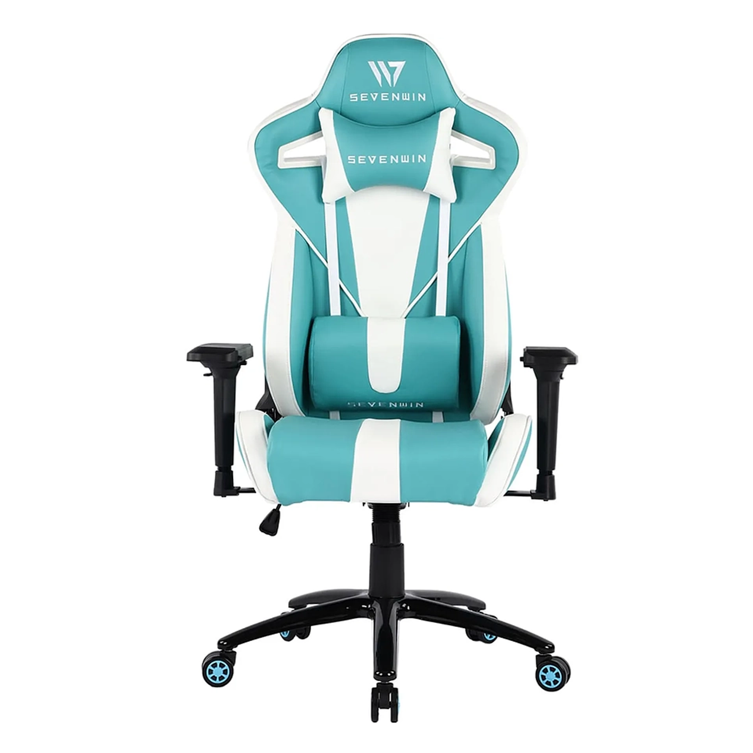 Silla Gamer Sevenwin Nova Turquesa/Blanco Apoyabrazo 3d-1