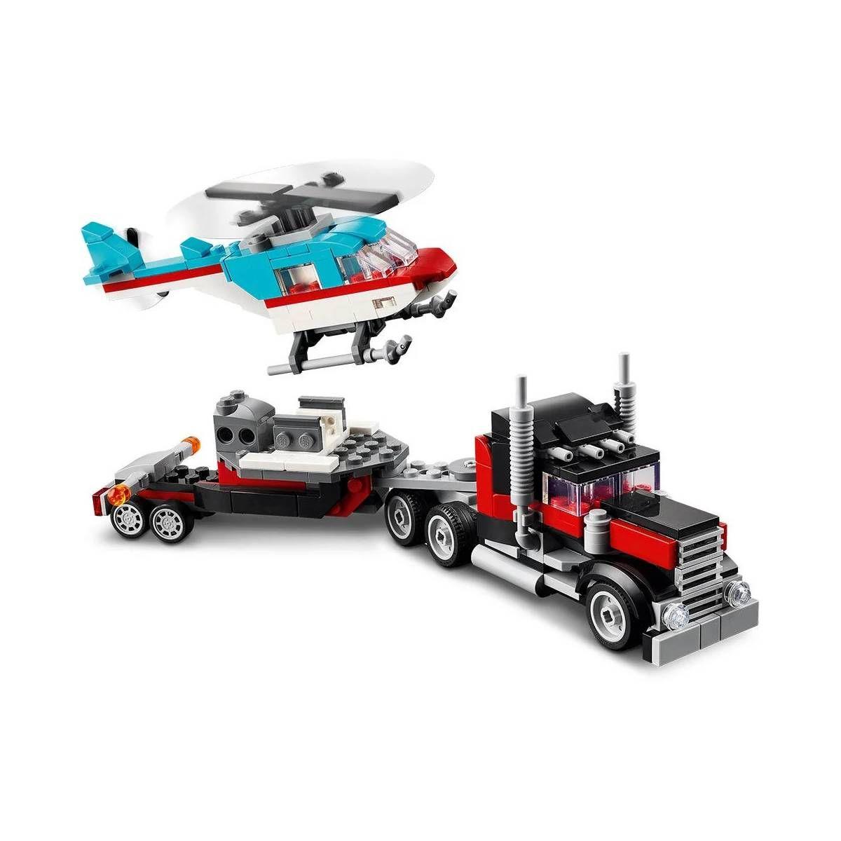 LEGO Creator 3 en 1: CAMIÓN PLATAFORMA CON HELICÓPTERO 31146-1