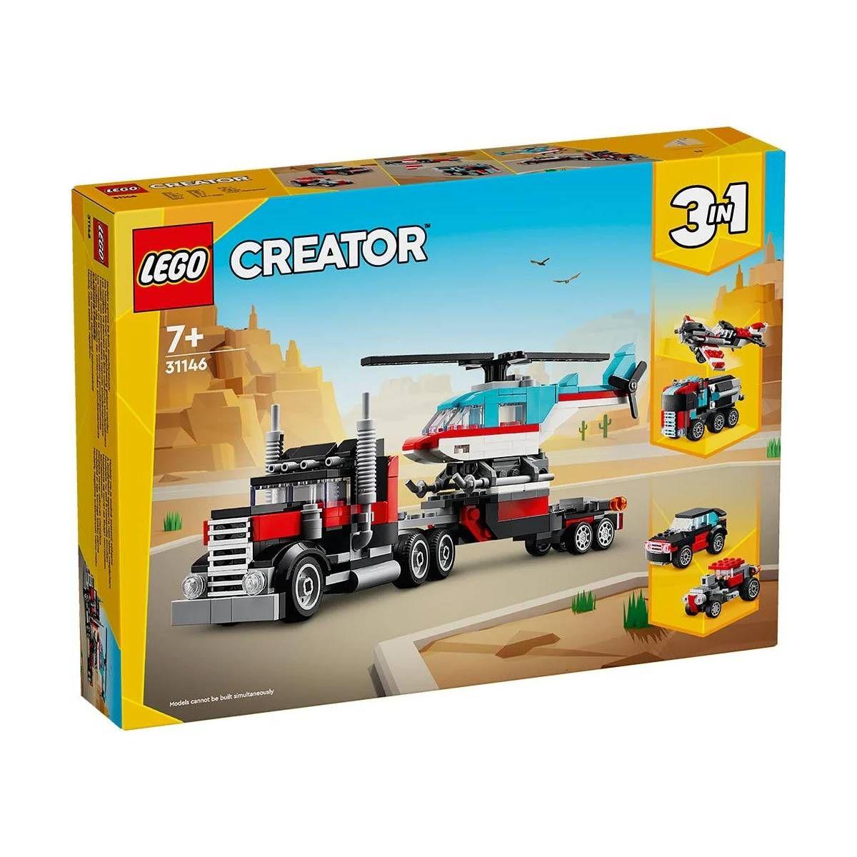 LEGO Creator 3 en 1: CAMIÓN PLATAFORMA CON HELICÓPTERO 31146-5