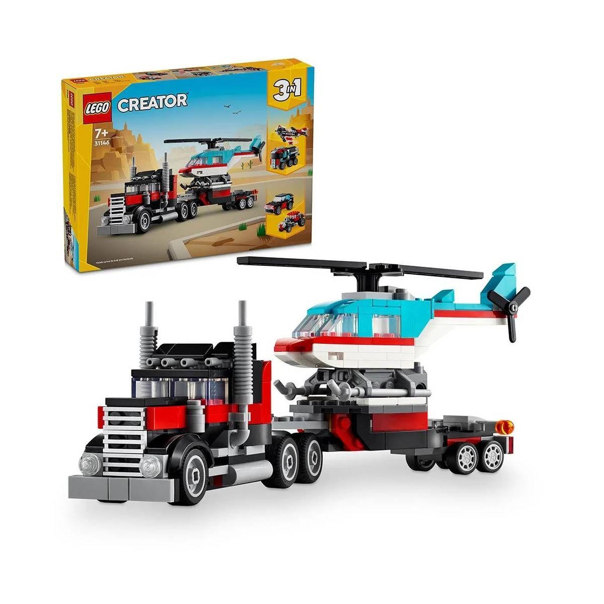 LEGO Creator 3 en 1: CAMIÓN PLATAFORMA CON HELICÓPTERO 31146-0