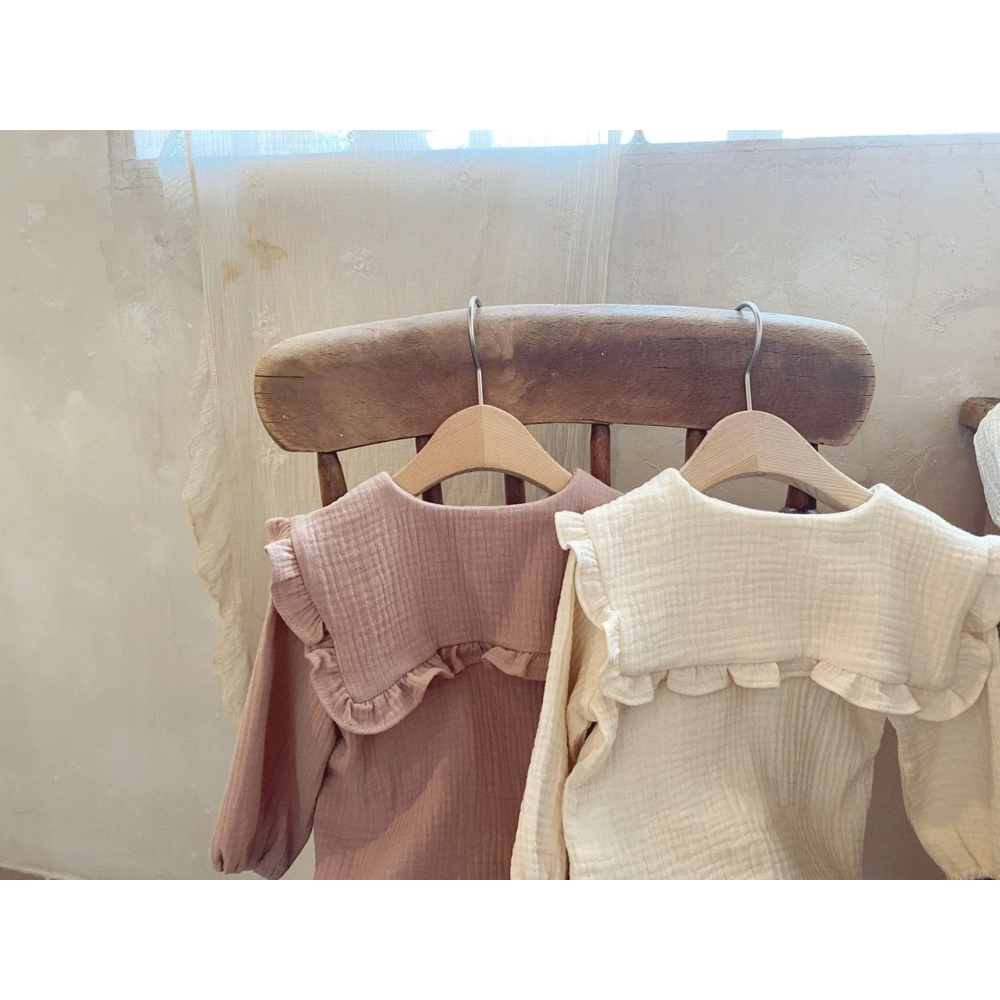 Ropa algodón orgánico niñas recién nacidas 2PCS 80 cm Rosado-3