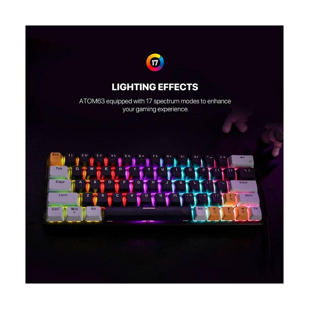 Teclado Fantech MK874V2 ATOM63 RGB NAVY Switch Taro 60%-3