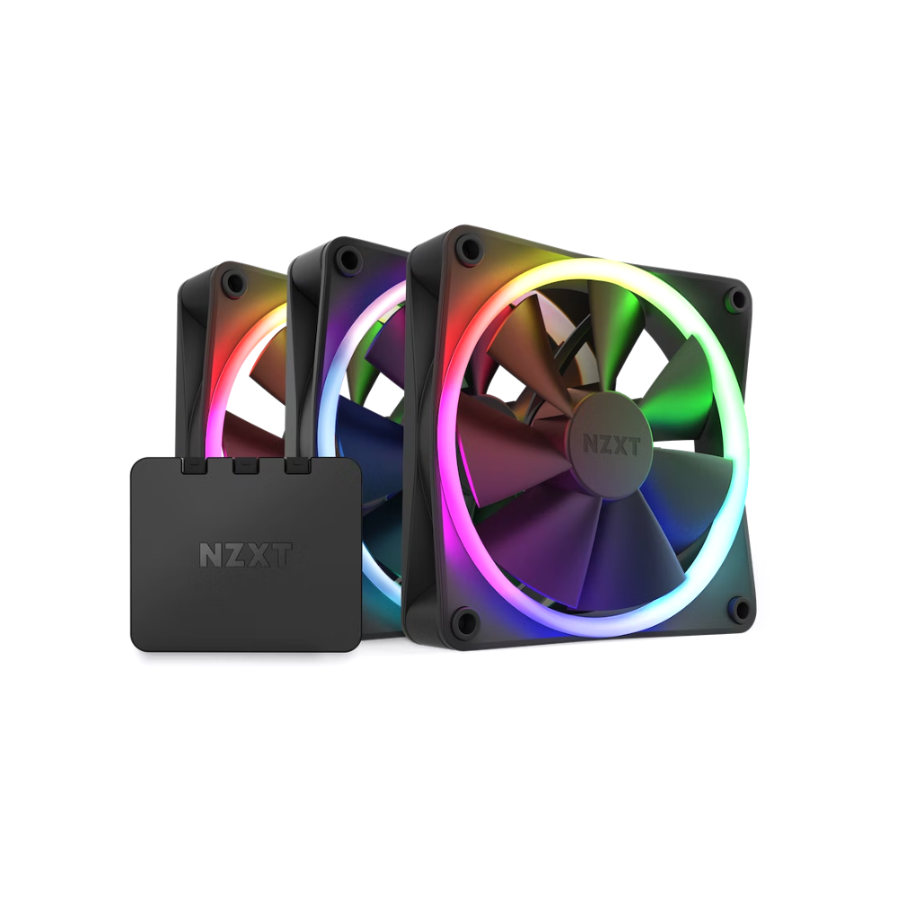 Pack 3 Ventiladores NZXT F120 RGB 120mm Negro p Gabinete-0