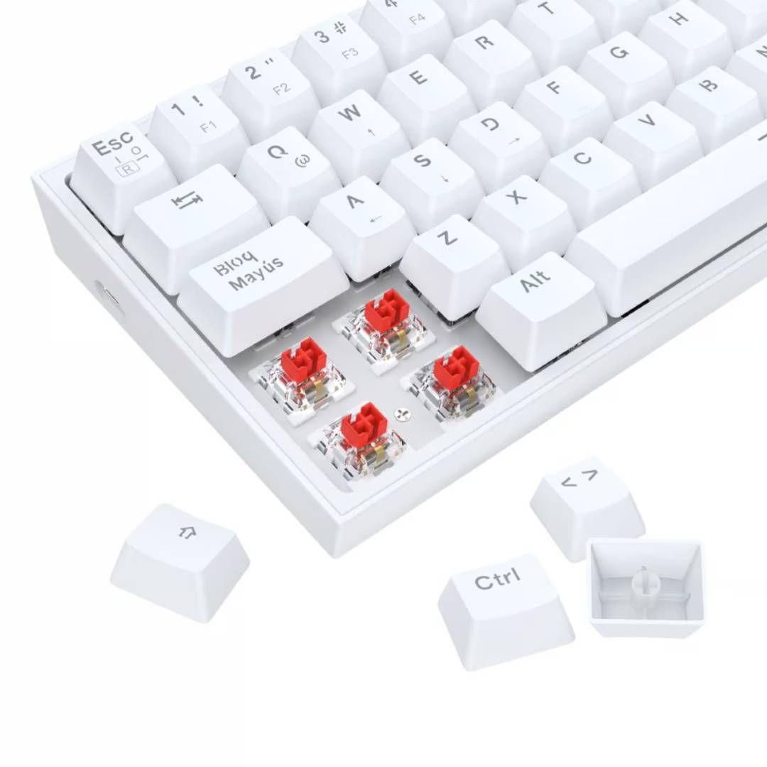 Kit de Teclado y Mouse Redragon k617RGB SP M724 Blanco S143W-4