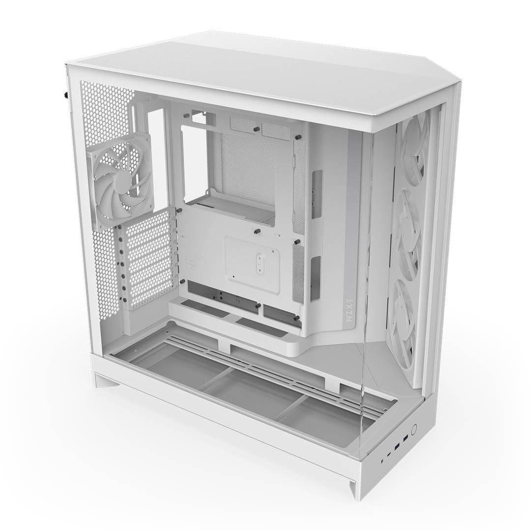 Gabinete NZXT H9 Flow RGB 2025 con Fans RGB y Control White-4