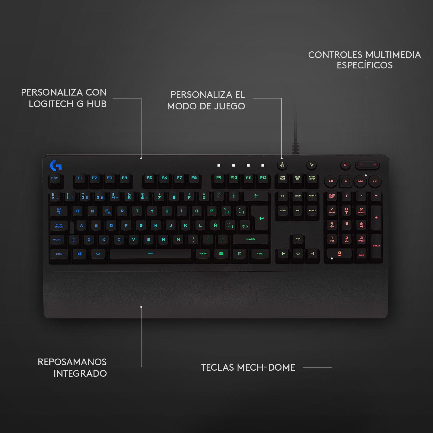 Teclado Gamer Logitech G213 Prodigy Español USB-5