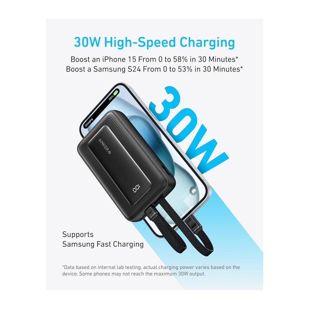 Power Bank Anker Zolo 10.000 mAh 30W USB-C, Lightning Negro-3