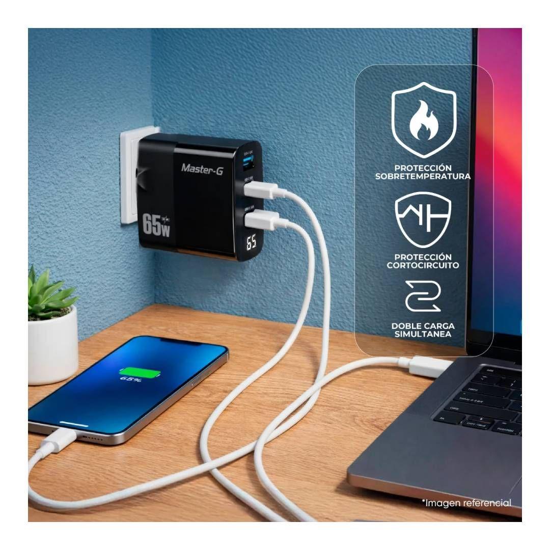 Cargador Portátil Master-G Carga Rápida 65W + Cable USB-C-3