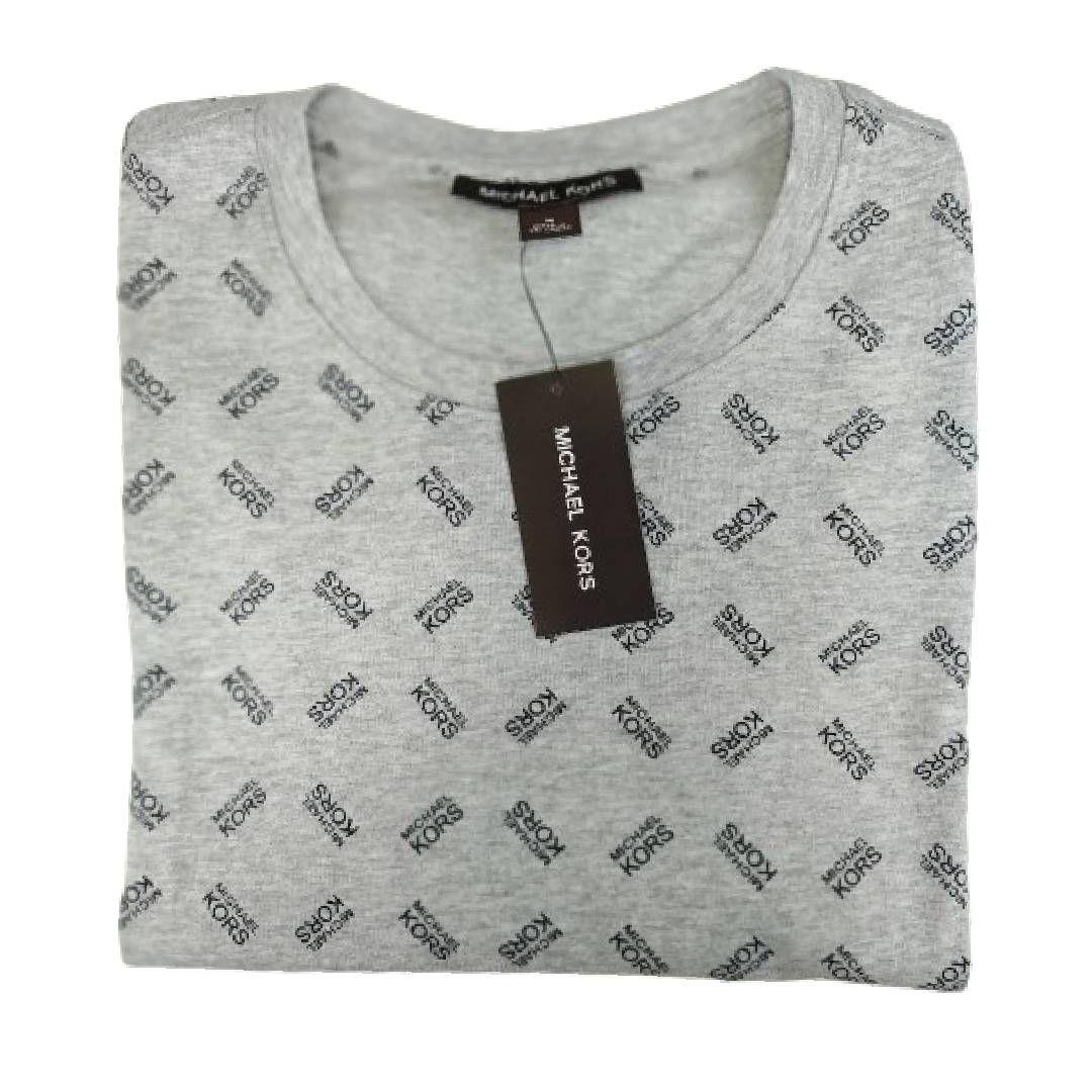 Polera MK Gris Claro Cuello Redondo Con Letras Talla M-2