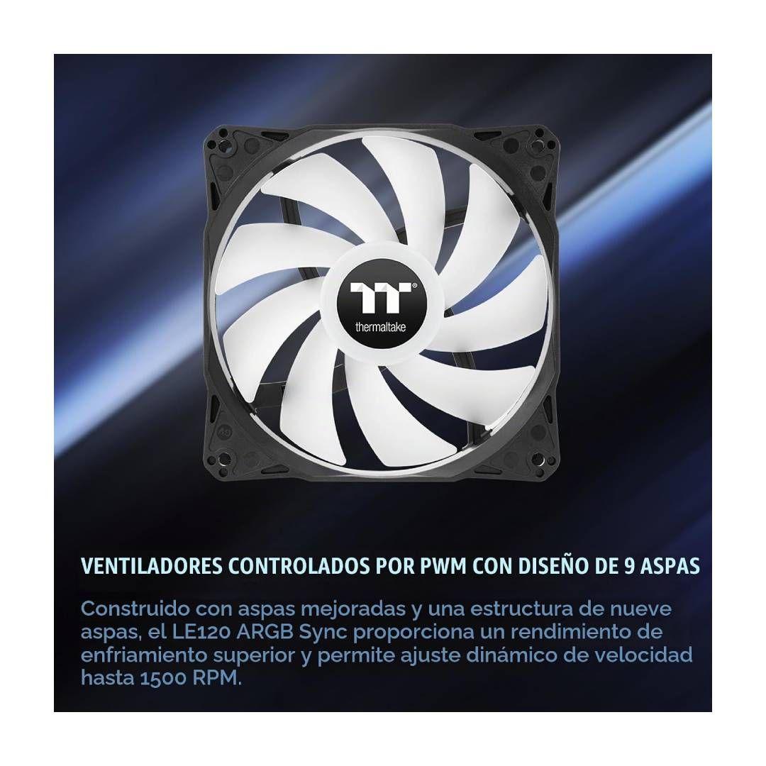 Ventiladores Thermaltake LE120 ARGB Sync PWM Negro-1