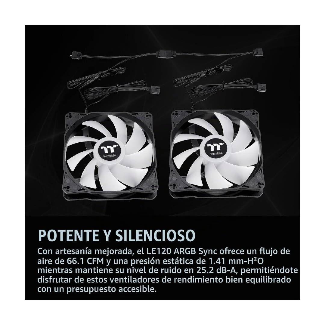 Ventiladores Thermaltake LE120 ARGB Sync PWM Negro-2