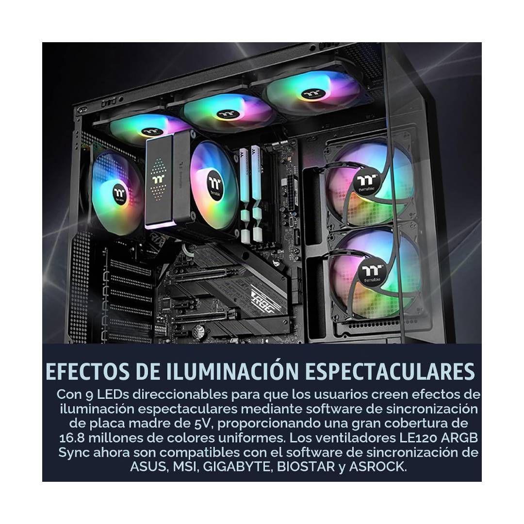 Ventiladores Thermaltake LE120 ARGB Sync PWM Negro-3