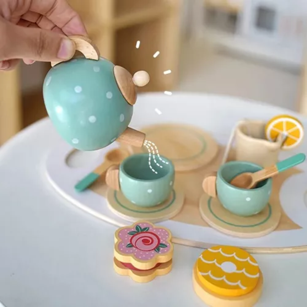 Juego Tazas De Té Madera Niños Juguete Didáctico-1