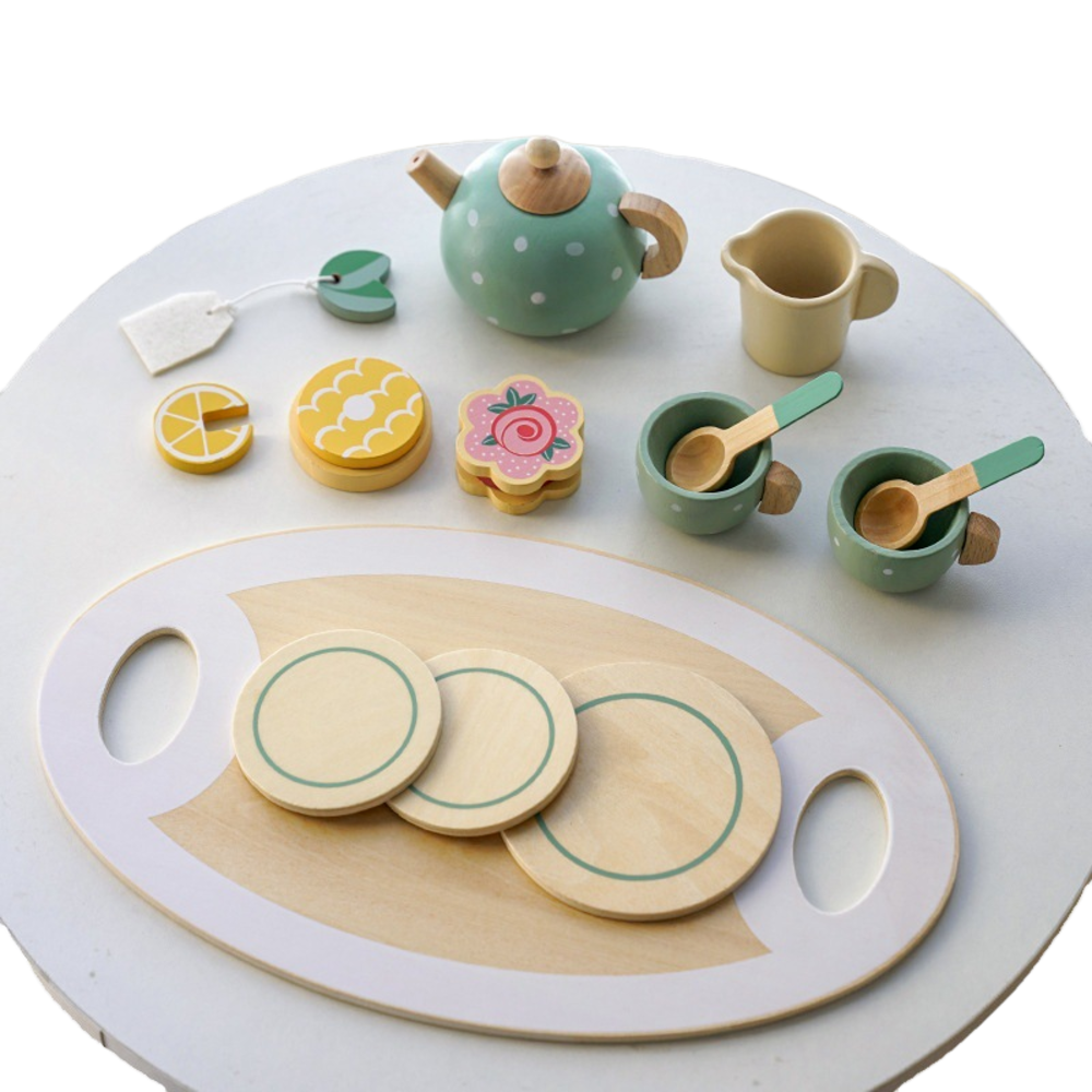 Juego Tazas De Té Madera Niños Juguete Didáctico-3
