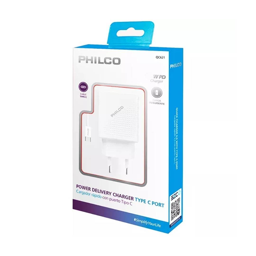 Cargador Philco Tipo C a Tipo C QC621 20W-2