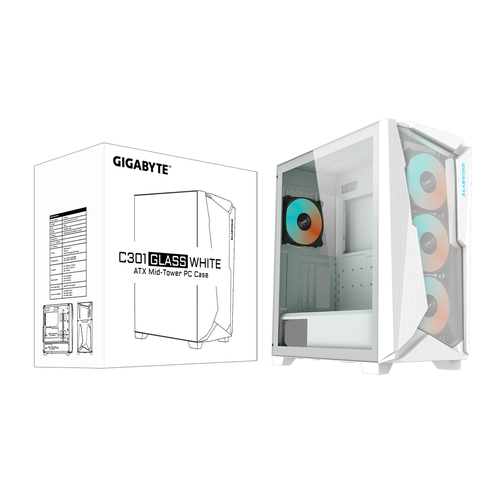 Gabinete Gigabyte Aorus C301 Glass Blanco-6
