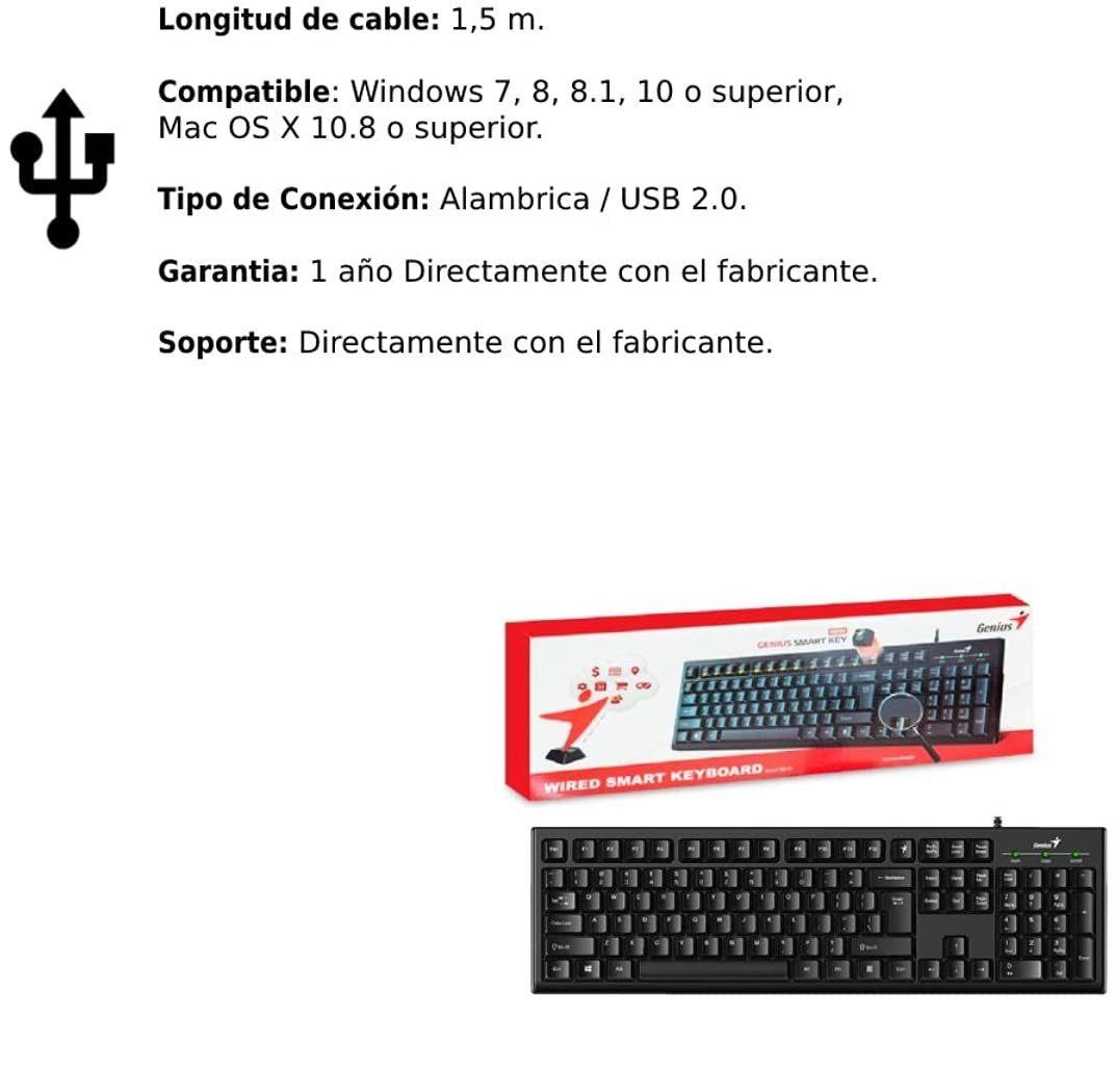 Teclado Genius Kb-100 Alambrico Negro Plug And Play Usb-4