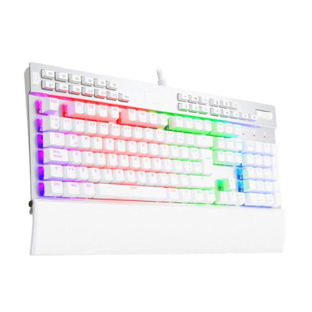 Teclado Gamer Redragon Mecanico Yama White SW Purple Español-1