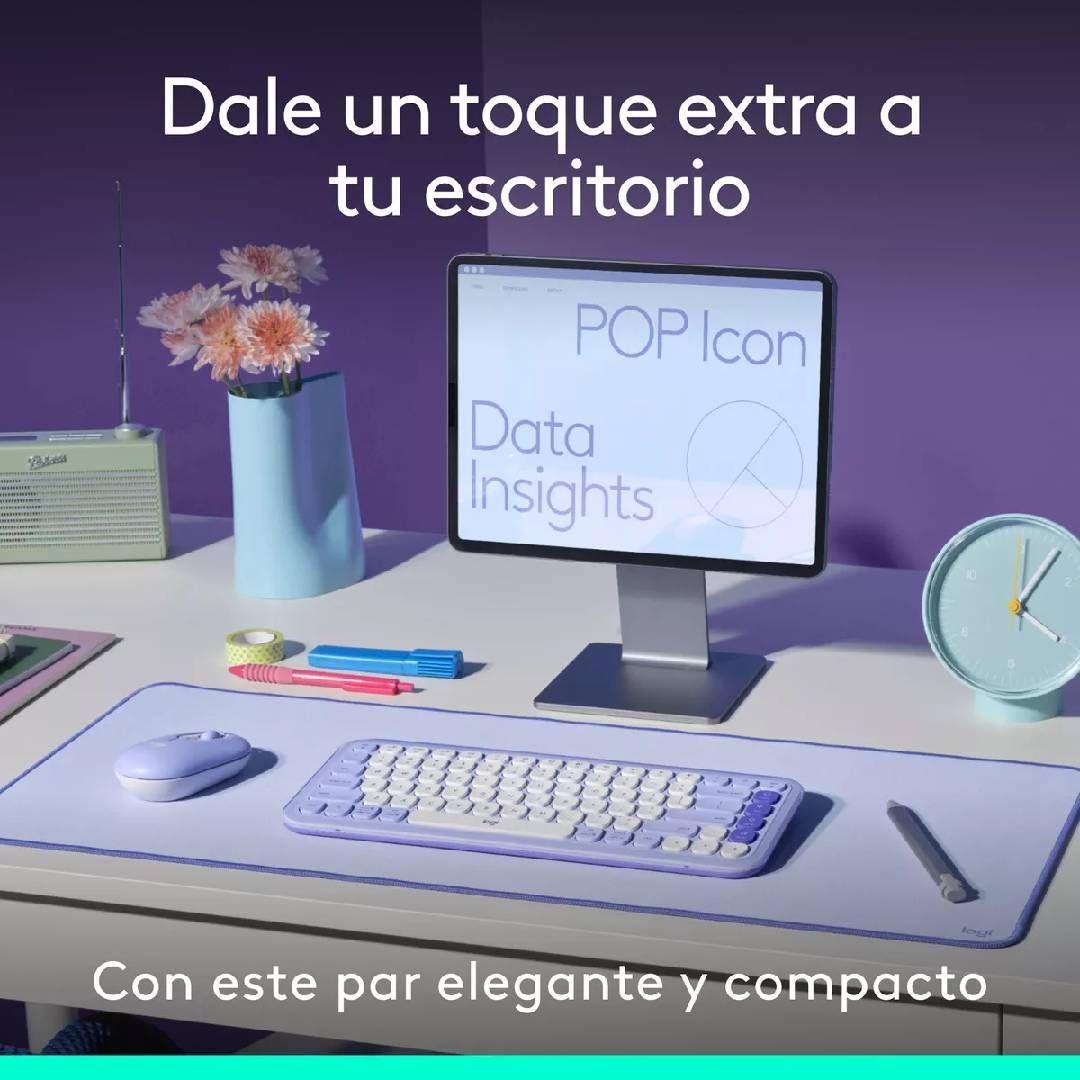 Teclado Logitech POP Icon Combo Español Lila-1