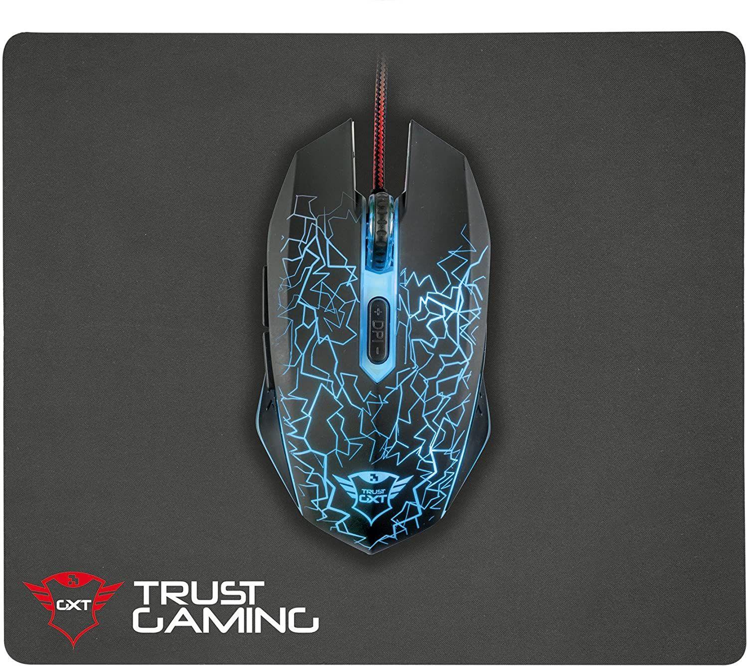 Pack Mouse y Mousepad Trust GXT 783 IZZA Negro-0