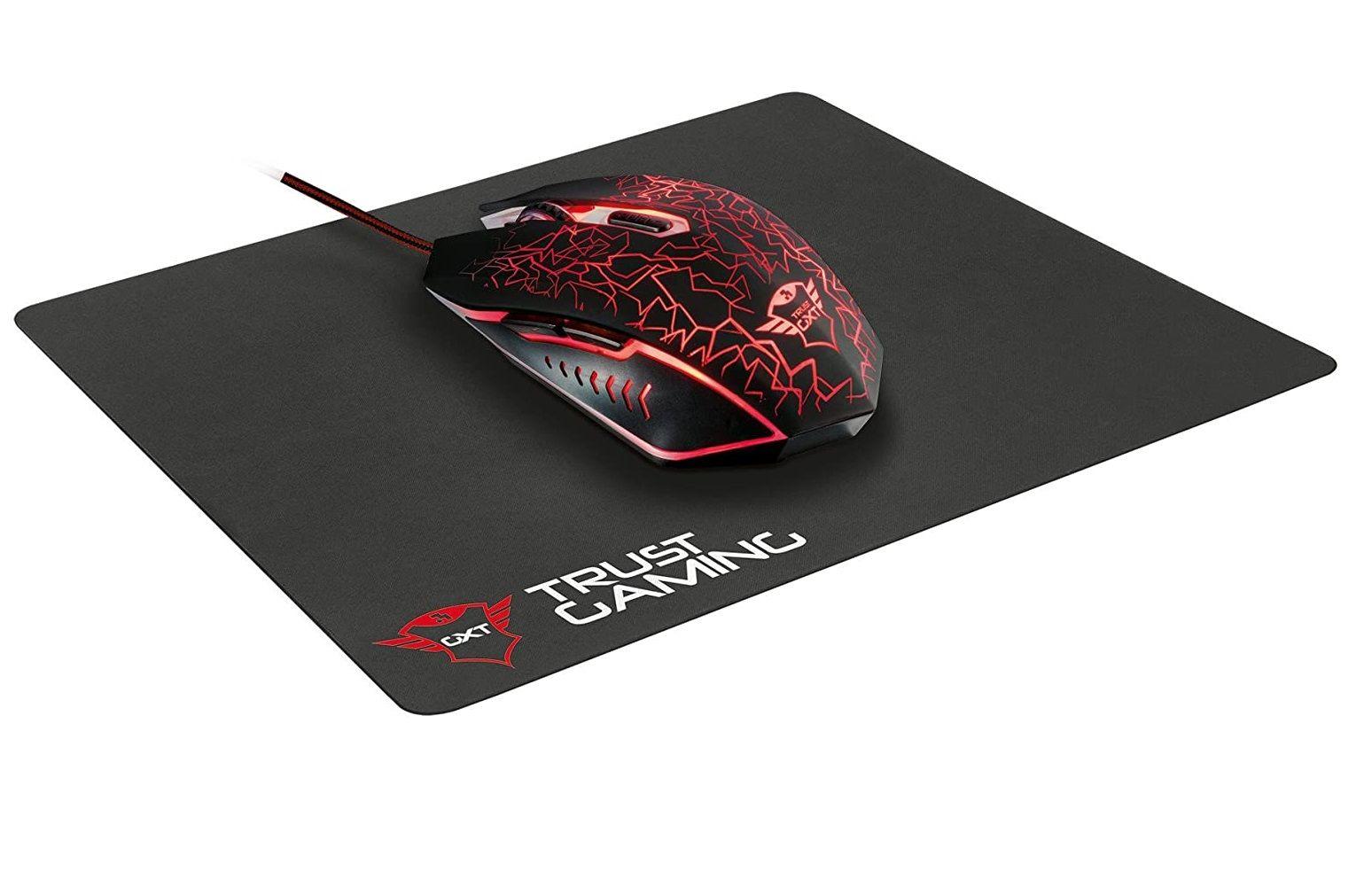 Pack Mouse y Mousepad Trust GXT 783 IZZA Negro-3