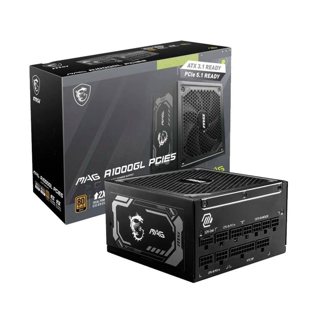 Fuente de Poder MSI MAG A1000GLS PCIE5 1000W 80Plus Gold-0