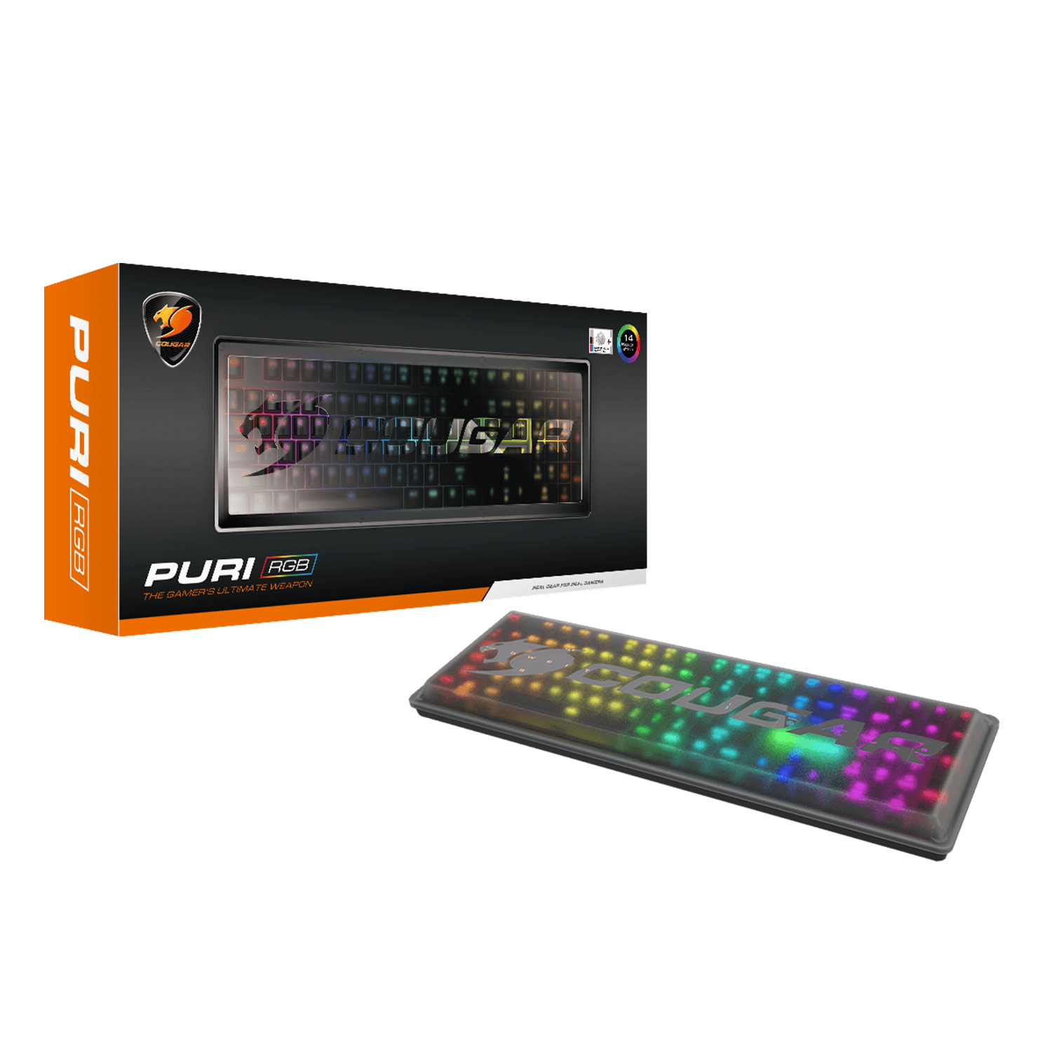 Teclado Gamer Cougar Puri RGB Mecanico Cable Negro Ingles-7