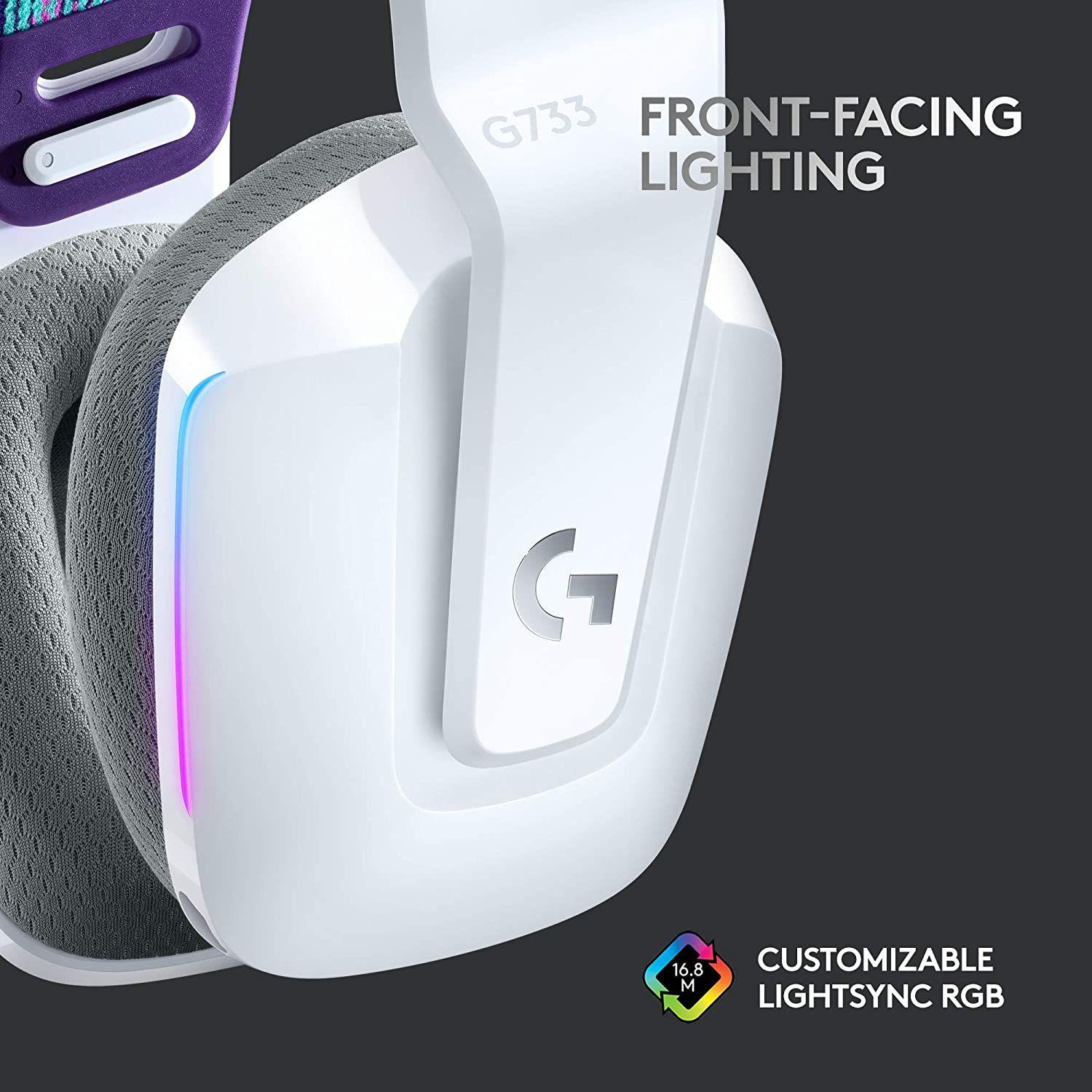 Audífonos Logitech G733 Lightspeed Wireless RGB Blancos-6