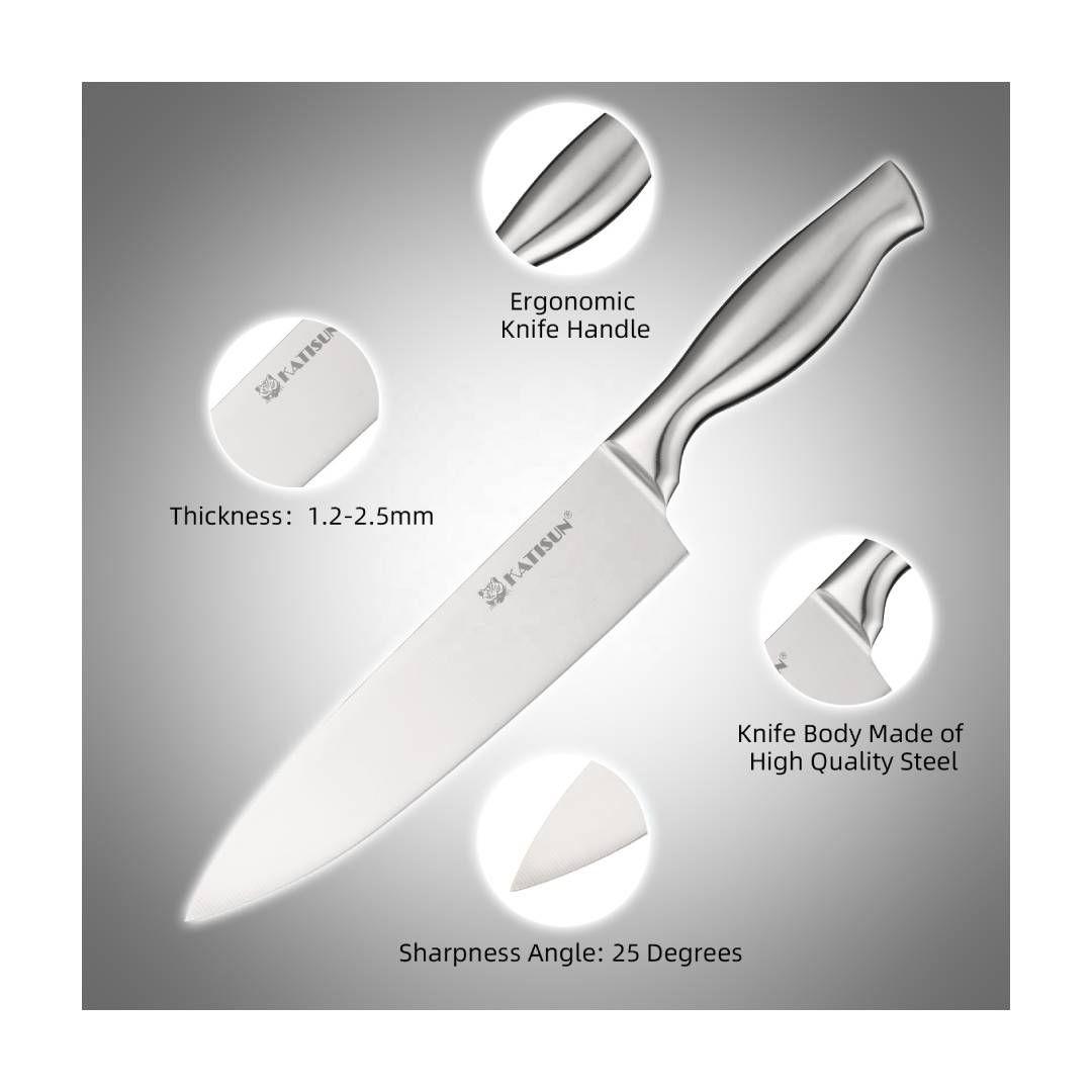 Set 8 Cuchillos Cocina VG10 Acero con Base de Madera-2