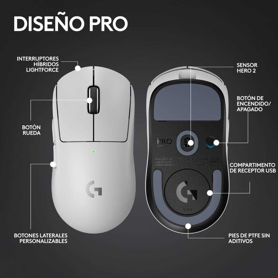 Mouse Gamer Logitech Pro X Superlight 2 Lightspeed Blanco-2
