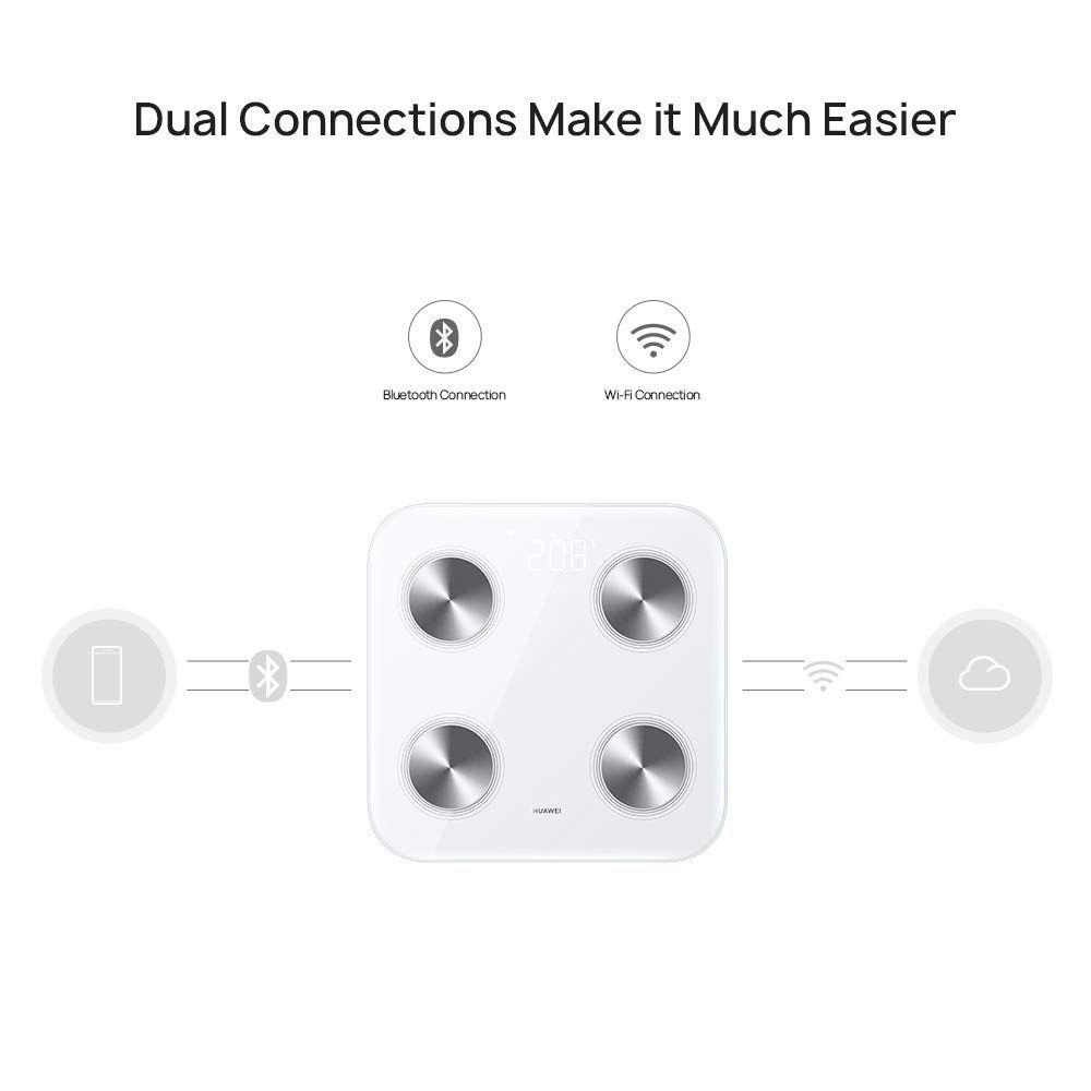 Balanza Digital Huawei Scale 3 Cristal Conexión APP Blanco-6