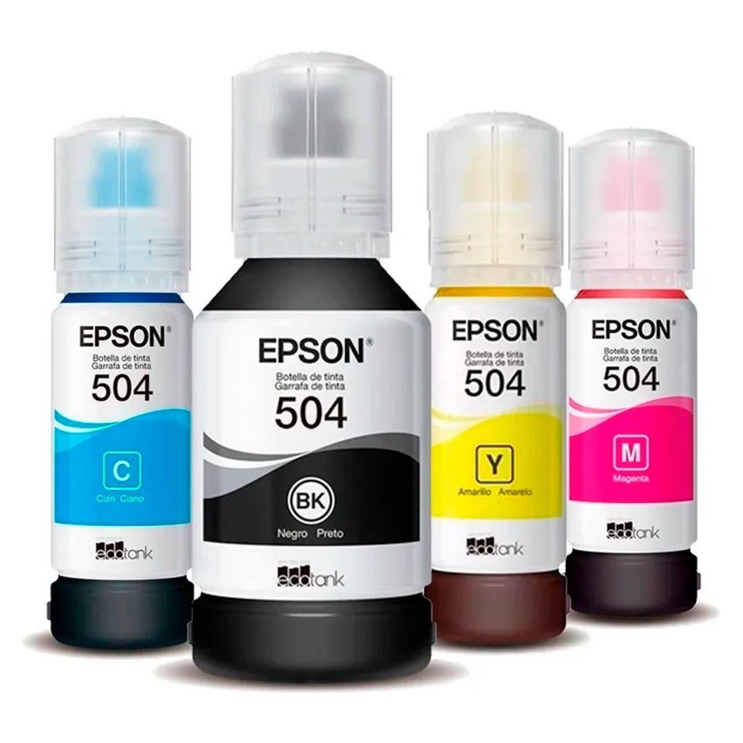 Pack Tinta EPSON x4 T504 Negro Amarillo Cian Magenta-0