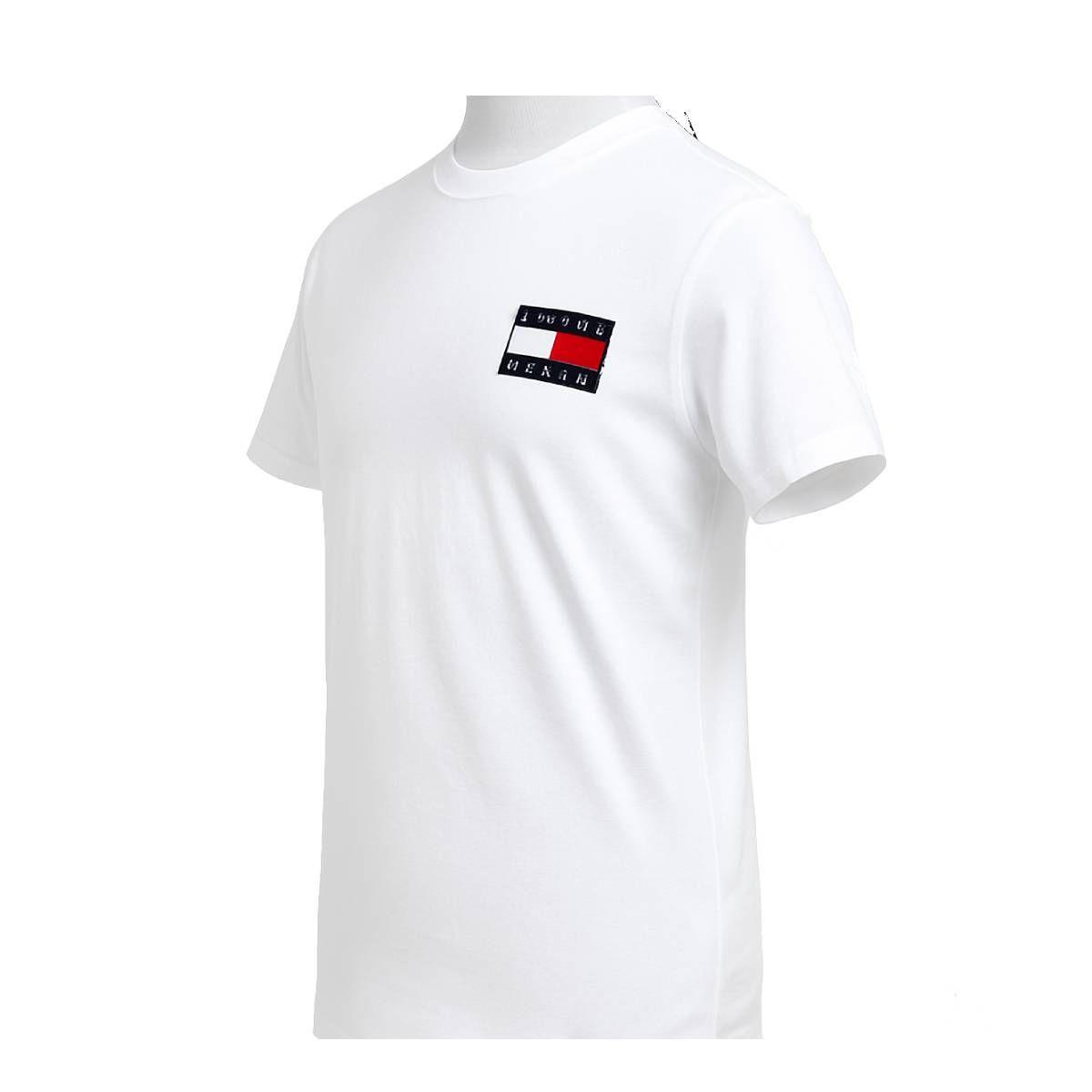 Polera Tommy Jeans Blanca Cuello Rodondo Talla S-1