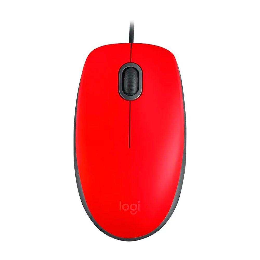 Mouse Logitech Alambrico M110 Silent Rojo 1000dpi-0