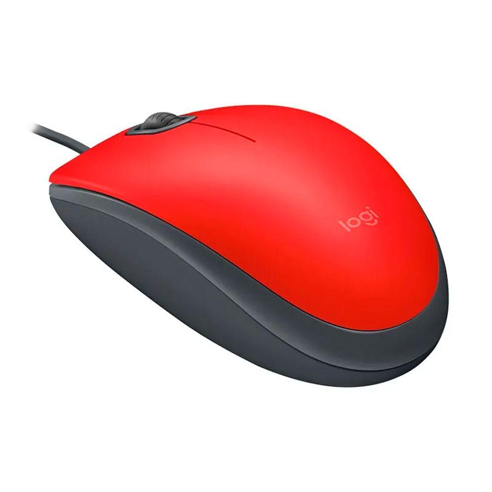 Mouse Logitech Alambrico M110 Silent Rojo 1000dpi-1