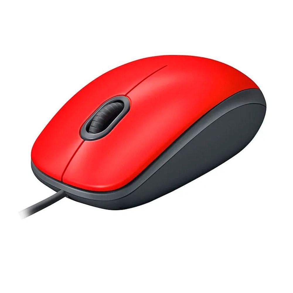 Mouse Logitech Alambrico M110 Silent Rojo 1000dpi-2