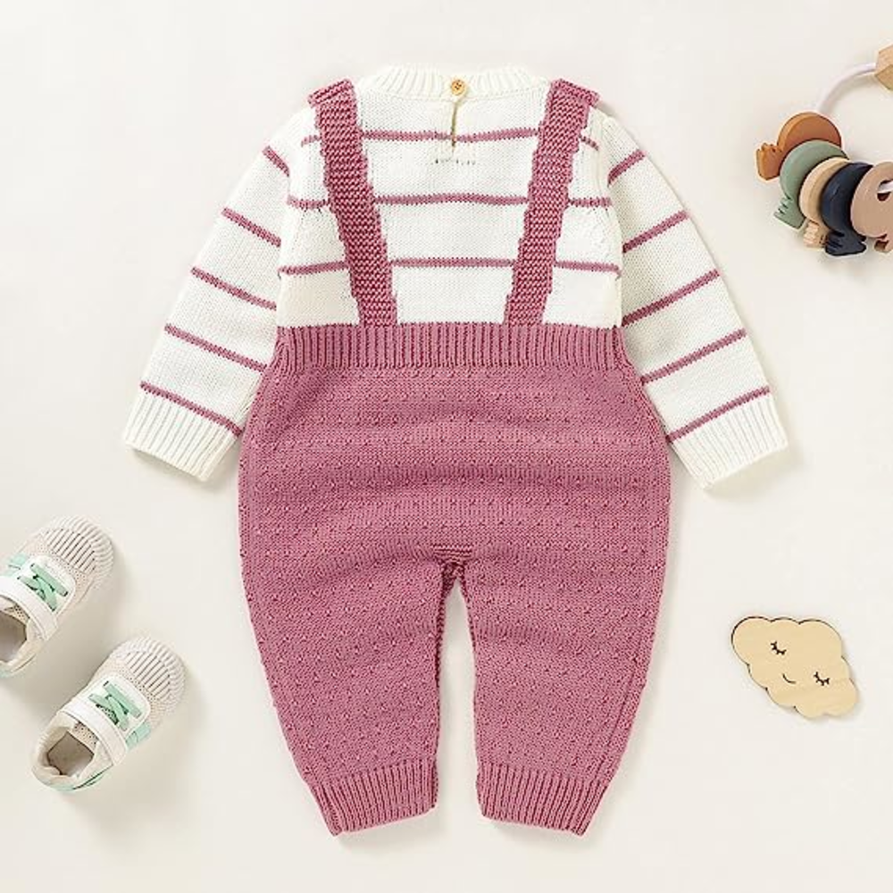 Bebé Body Rosado patrón de rayas 66 cm-3