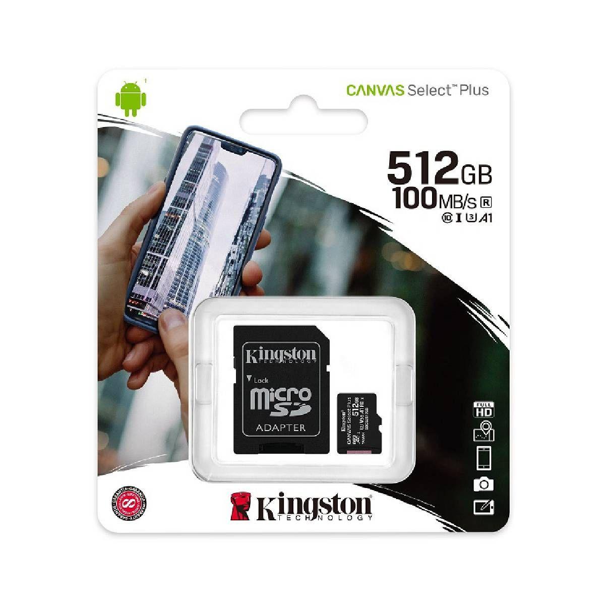 Tarjeta MicroSD Kingston Canvas Select Plus 512gb-0