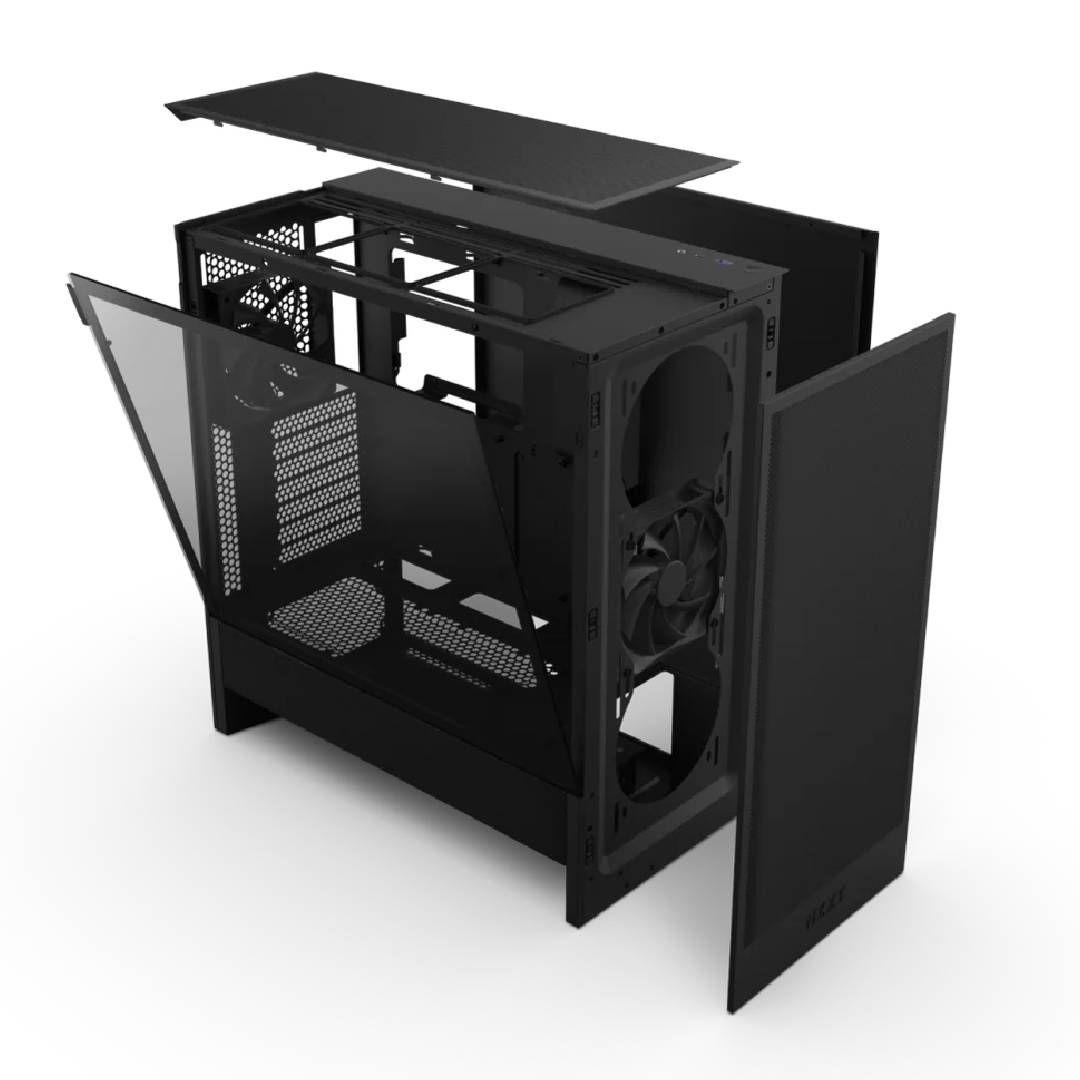 Gabinete NZXT H5 Flow (2024) Compact Mid-Tower ATX Black-4