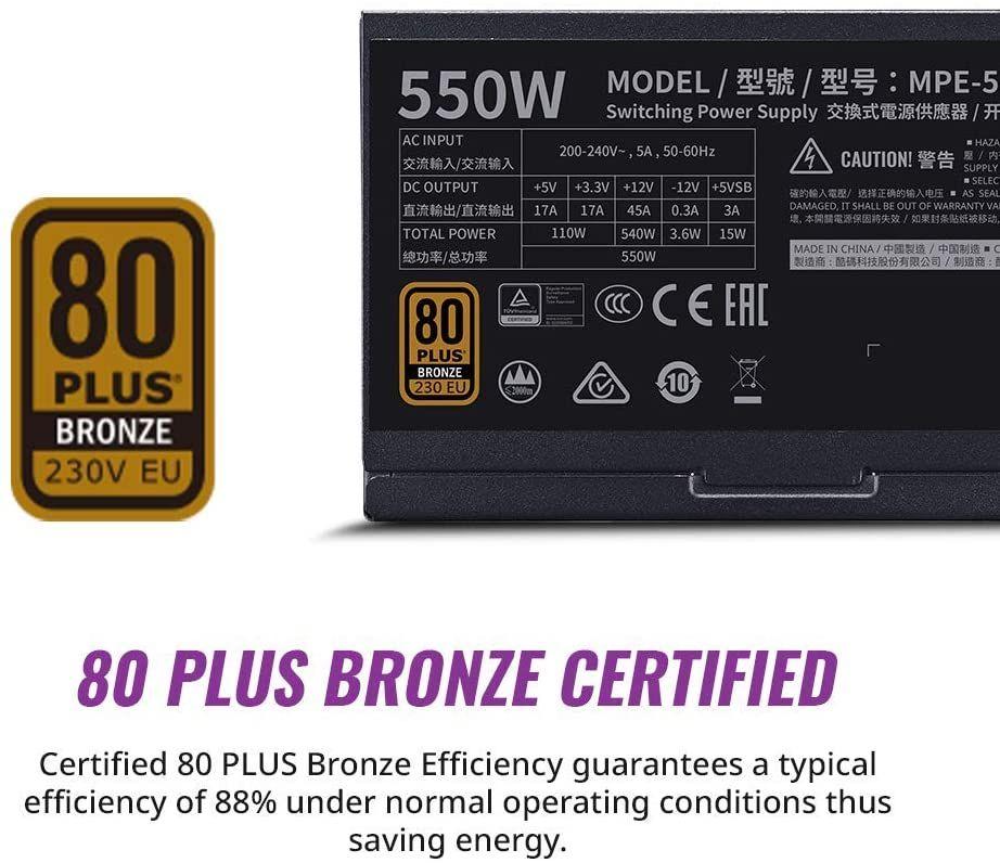 Fuente de Poder Cooler Master MWE 550W 80+ Bronze-3