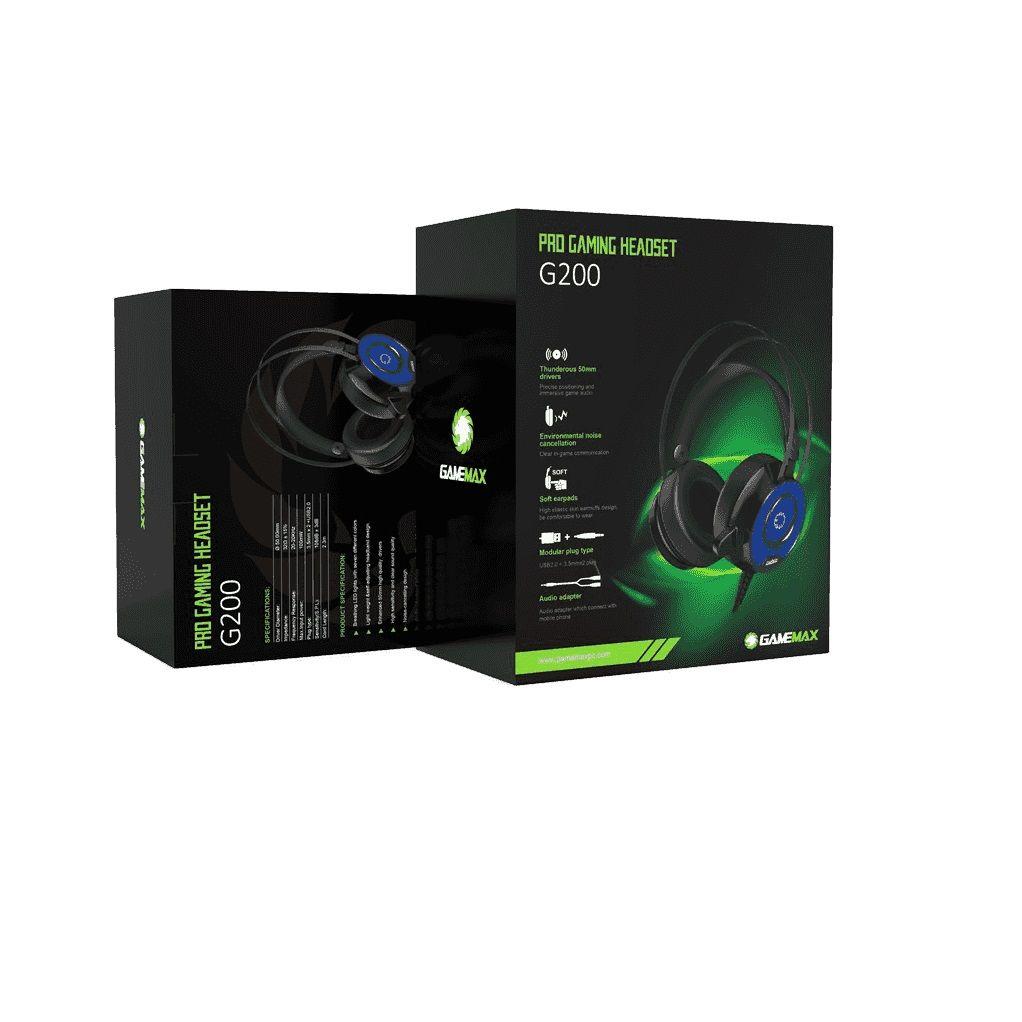 Audifono Gamer Gamemax G200 RGB PC Driver 50mm-8